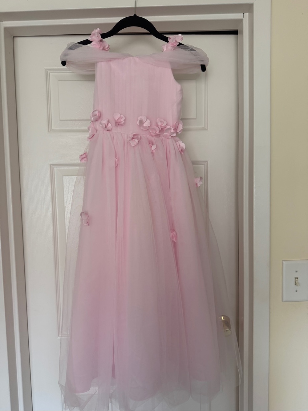 Girls' Pink Floral Tulle Party Dress